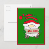 Gnome Kerstmis Feestdagenkaart (Voorkant / Achterkant)