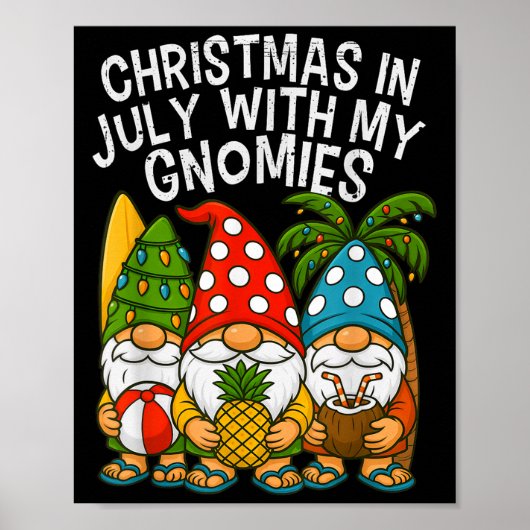 Gnome Kerstmis in juli met mijn Gnomies Summer Vac Poster (Voorkant)