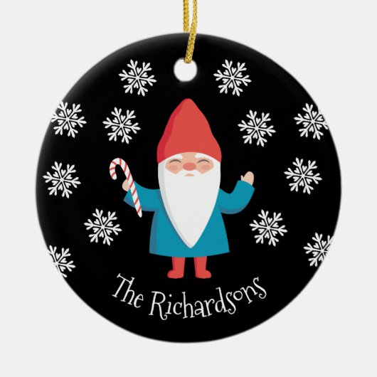 Gnome Kerstmis Keramisch Ornament (Voorkant)