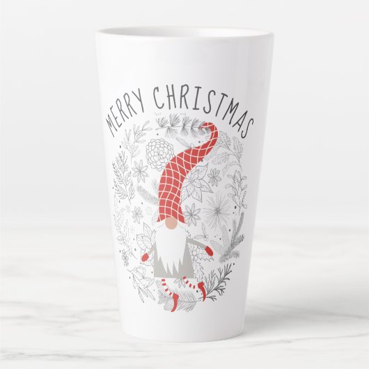 Gnome Kerstmis Latte Mok (Voorkant)