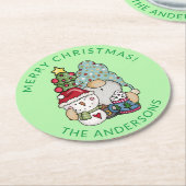 Gnome Kerstmis Ronde Kartonnen Onderzetter (Gebogen)