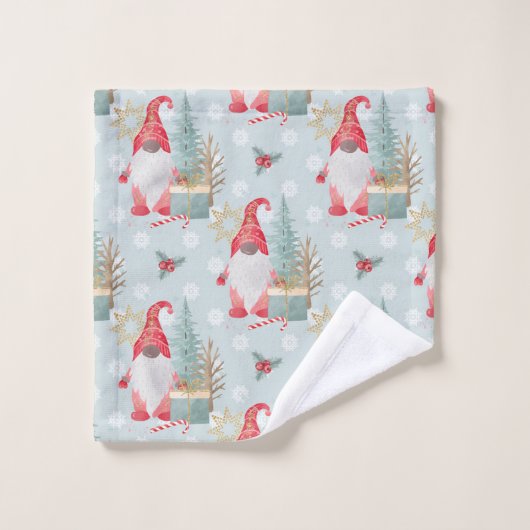 Gnome Kerstpatroon Bad Handdoek (Wasdoekje)