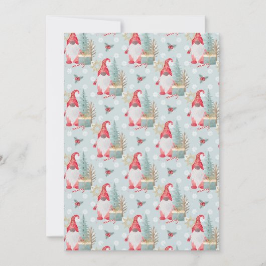 Gnome Kerstpatroon Feestdagenkaart (Voorkant)