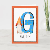 Gnome Kinder letter G Naam en leeftijd Verjaardag