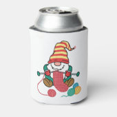 Gnome Knitting Cute Knitter Gift Nordic Gnomen Blikjeskoeler (Blikje Achterkant)