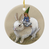 Gnome Lady en White Rabbit Ornament (Achterkant)