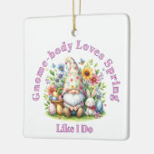Gnome Lente Keramisch Ornament (Links)