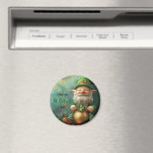 Gnome Leprechaun en Pot of Gold St. Patrick's Day Magneet (Insitu (Vaatwasser))