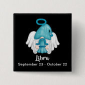 Gnome Libra Astrology Sign Angel Pinback Button (Voorkant)