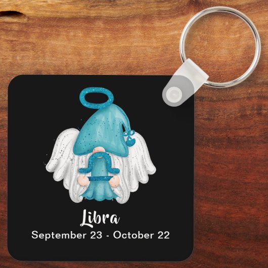 Gnome Libra Astrology Sign Angel Sleutelhanger (Achterkant)