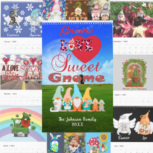 Gnome Love Sweet Gnome Familienaam Seizoen Feestda Kalender
