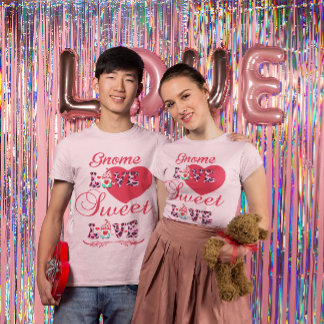 Gnome Love Sweet Love Valentijnse Unisex T-shirt
