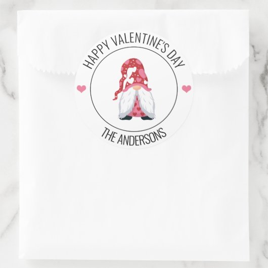Gnome Love Valentijnsdag Ronde Sticker (Tas)