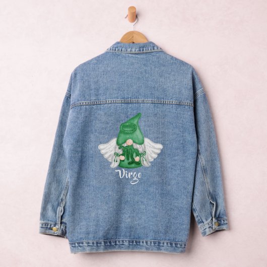 Gnome Maagd Astrologie Teken Engel Vrouwen Denim Jacket (Hangar)
