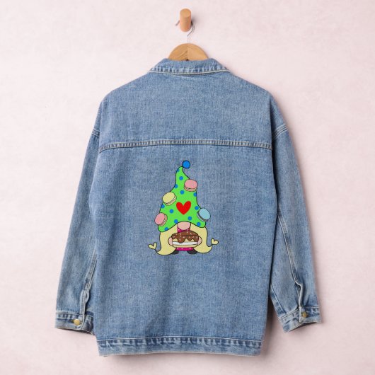 Gnome Macaron Cookies Pet en Cake Vrouwen Denim Jacket (Hangar)
