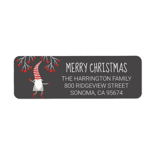 Gnome Merry kerstfeestay Return-adreslabel Etiket (Voorkant)