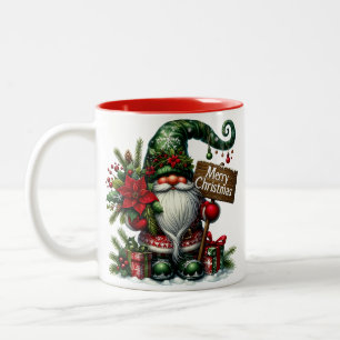 Gnome Merry Kerstmis Tweekleurige Koffiemok