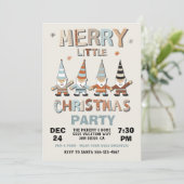 Gnome Merry Little Kerstparty Kaart (Staand voorkant)