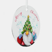 Gnome met cadeaus kerstboom Ornamenten (Voorkant Rechts)