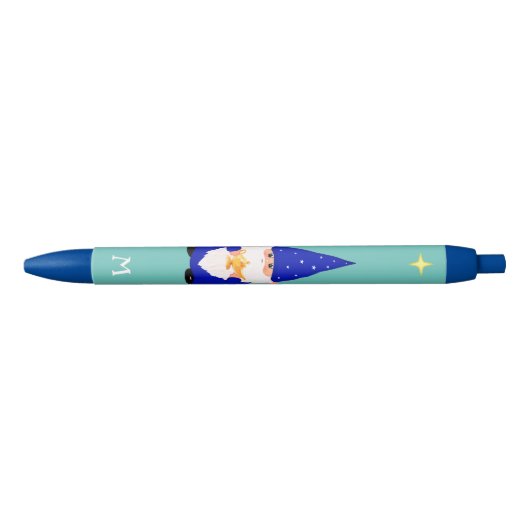 Gnome met een Magic Lamp & Monogram zwarte inkt Pe Zwarte Inkt Pen (Voorkant)