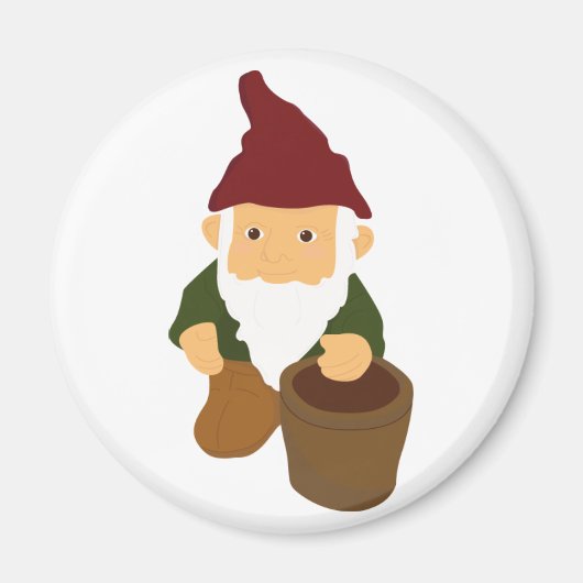 Gnome met emmer magneet (Voorkant)