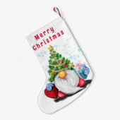 Gnome met Gift Kerstmis Kous Kleine Kerstsok (Achterkant (Hangend))