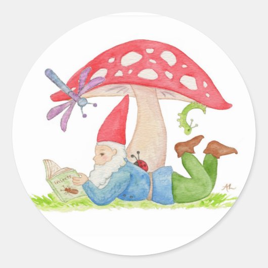 Gnome met Insecten sticker (Voorkant)