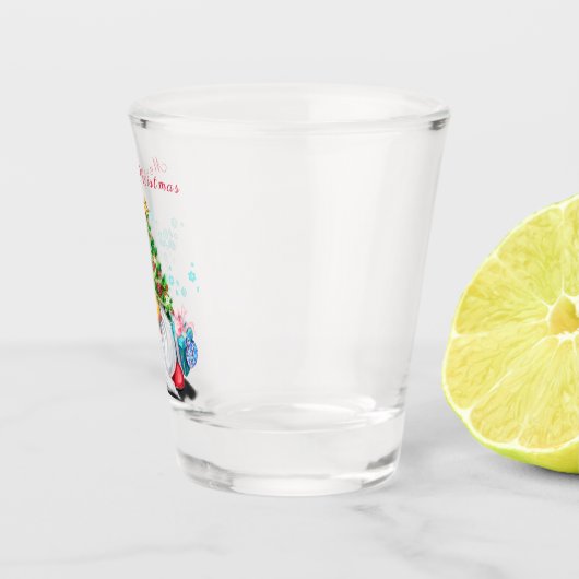 Gnome met kerstboom Pet en geschenkglas Shot Glas (Rechts)