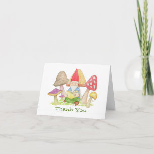 Gnome met Paddenstoel Boek dank je kaart