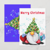 Gnome mignonne avec carte cadeau de Noël (Devant / Derrière)