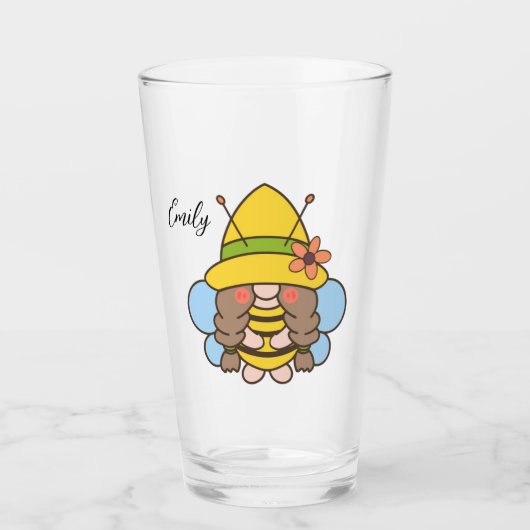 Gnome mignonne avec verre de tournesol (Devant)