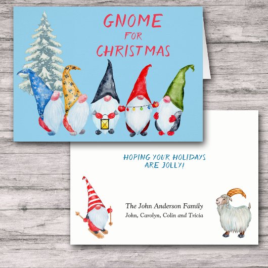Gnome mignonne pour carte de Noël