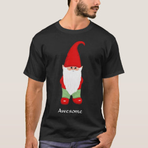 Gnome Moderne Habillé en T-Shirt Vert et Rouge