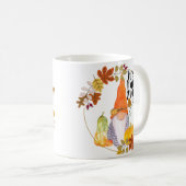 Gnome mug with pumkins squash and fall leaves  (Devant droit)