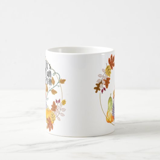 Gnome mug with pumkins squash and fall leaves  (Centre)