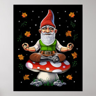 Gnome Mushroom Meditatie Poster