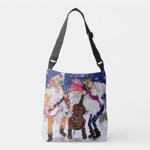 Gnome Music Band Kerst Crossbody Tas