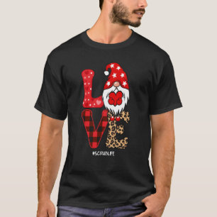 Gnome Nurse Valentijnsdag Heart Stethoscope Love T-shirt