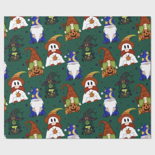 Gnome-o-Ween (groot) inpakpapier (Zoom)