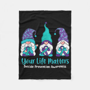 Gnome om je leven te redden van zelfmoordpreventie fleece deken