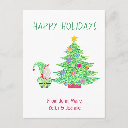 Gnome onder de kerstboom Kaart (Voorkant)