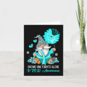 Gnome One Fights Alone Blauwgroen Ribbon Warrior P Kaart (Voorkant)