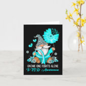 Gnome One Fights Alone Blauwgroen Ribbon Warrior P Kaart (Gele Bloem)