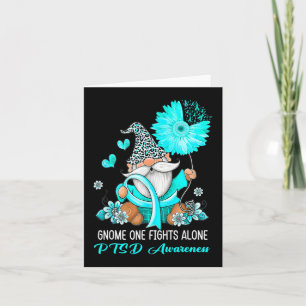 Gnome One Fights Alone Blauwgroen Ribbon Warrior P Kaart