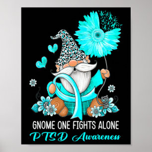 Gnome One Fights Alone Blauwgroen Ribbon Warrior P Poster