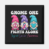 Gnome One Fights Alone - Christmas Thyroid Cancer Magneet (Voorkant)