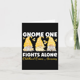 Gnome One Fights Alone Gold Childhood Cancer AWare Kaart