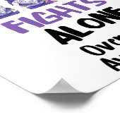 Gnome One Fights Alone Purple Ribbon Overdose Awar Poster (Hoek)