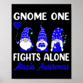 Gnome One vecht alleen al Blue Ribbon Ataxia Aware Poster (Voorkant)