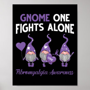 Gnome One vecht alleen Fibromyalgie Bewustzijn Mon Poster